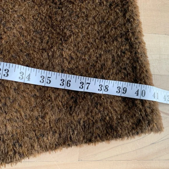 VINTAGE - Dolce Bella Alpaca Wool Mohair Textured Coat | Brown Swing Coat L/XL - Picture 10 of 13